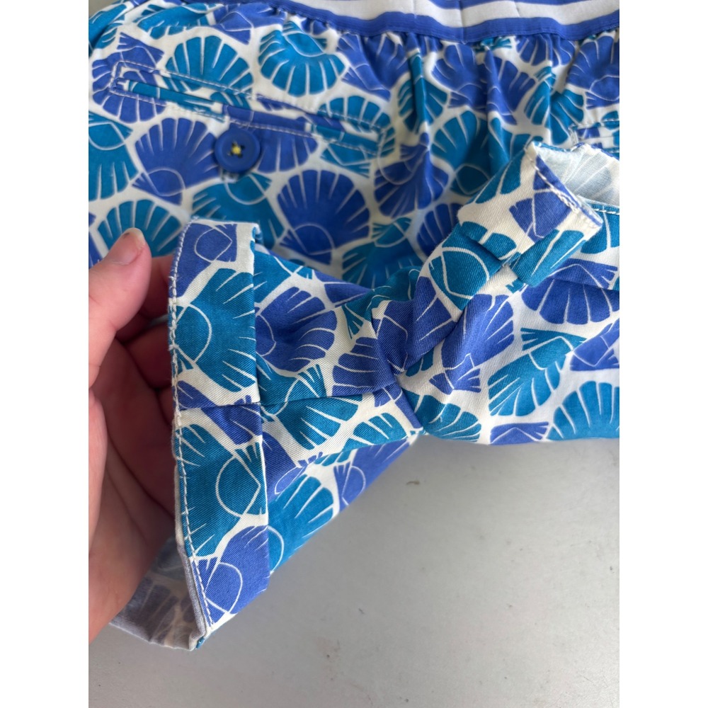 Mini Boden Girls Blue Seashell Print Shorts Elastic Waist Cuffed Size 11Y - Picture 6 of 6